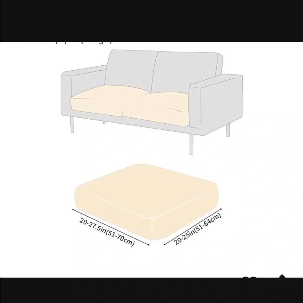 4 Beige PU Leather Couch Cushion Cover